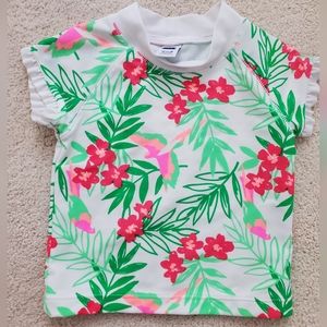 Janie and Jack Baby Girls' Tropical Rash Guard Swim Shirt 12-18m